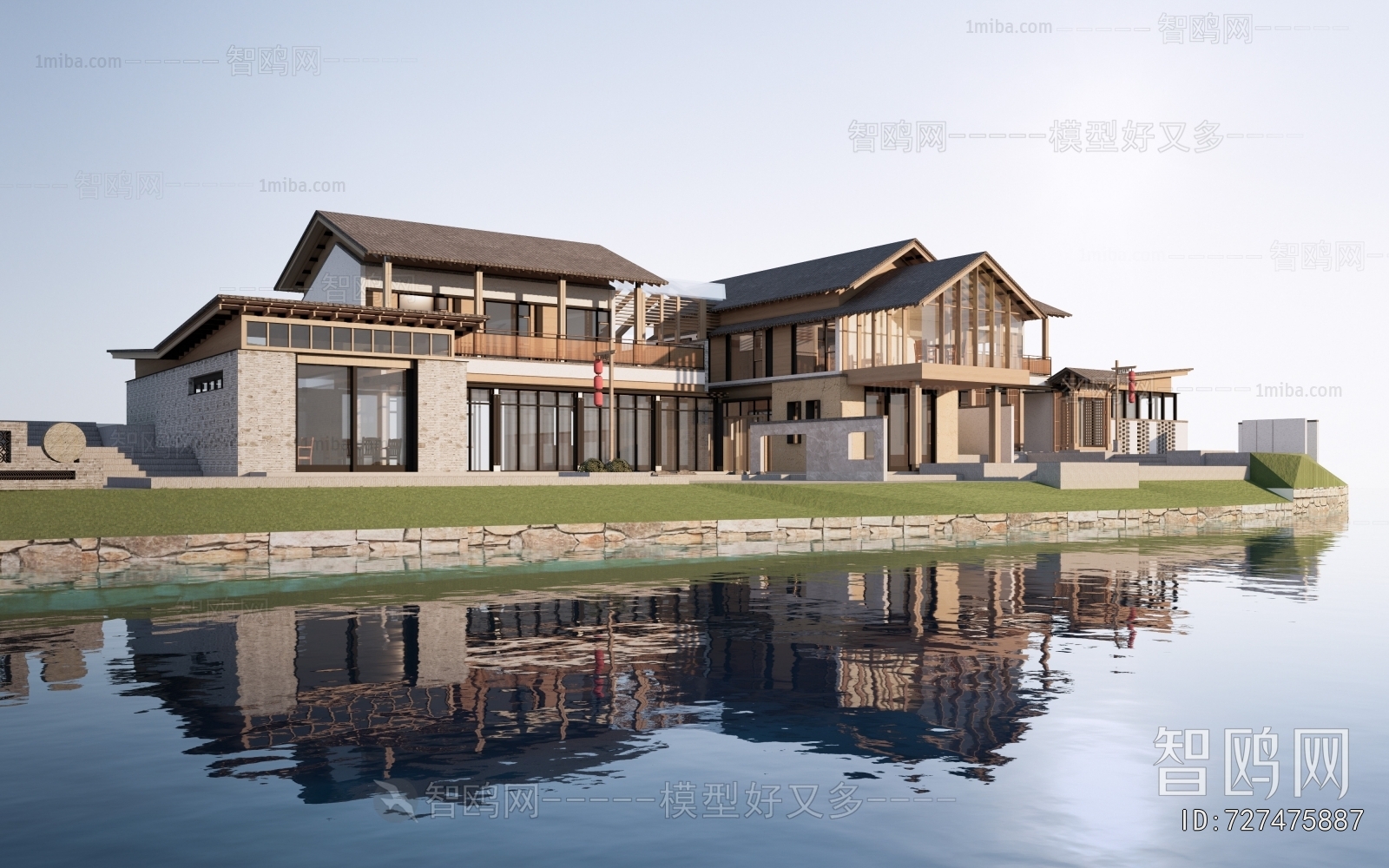 New Chinese Style Appearance Of Commercial Building