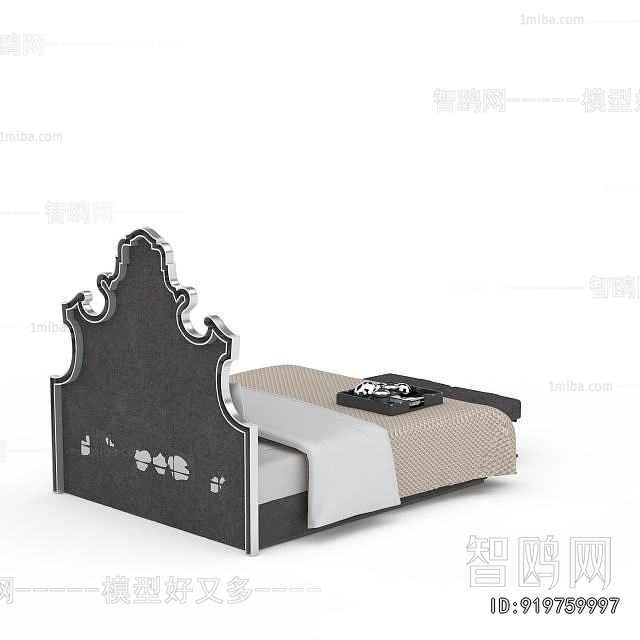 Simple European Style Double Bed