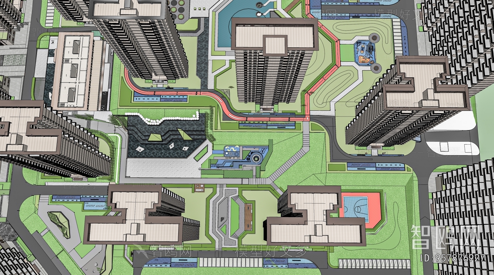 Modern Architectural Bird's-eye View Planning