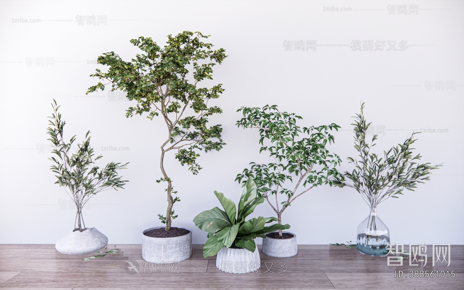 Modern Ground Green Plant Potted Plants