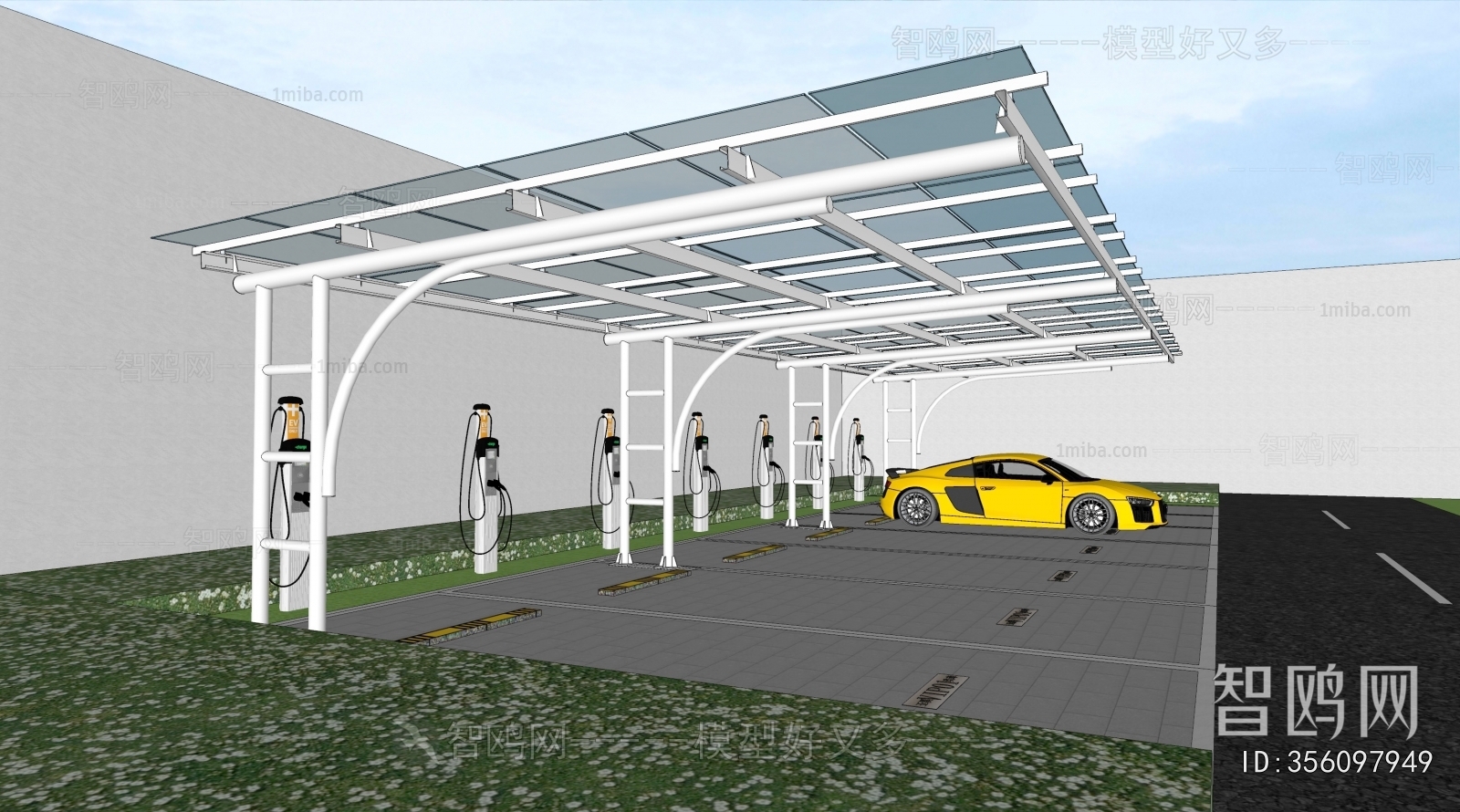 Modern Outdoor Parking Lot