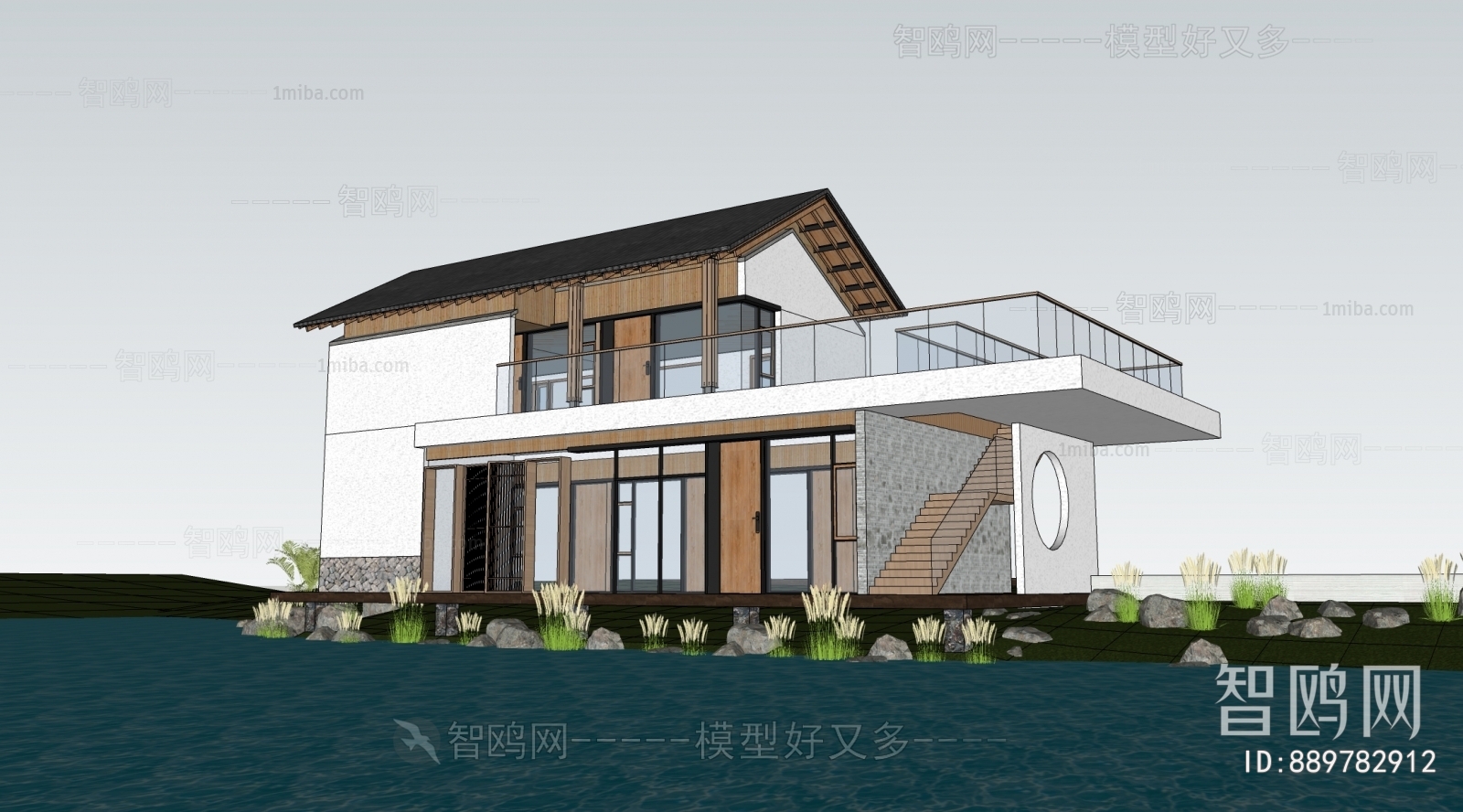 New Chinese Style Appearance Of Commercial Building