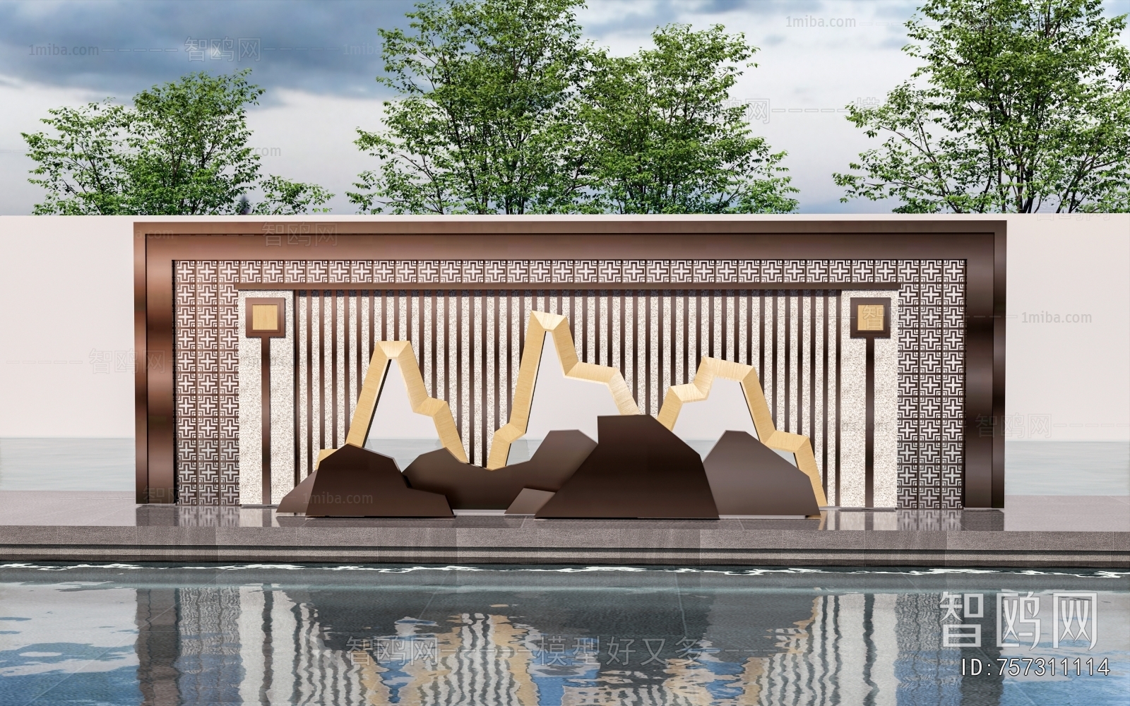 New Chinese Style Landscape Wall