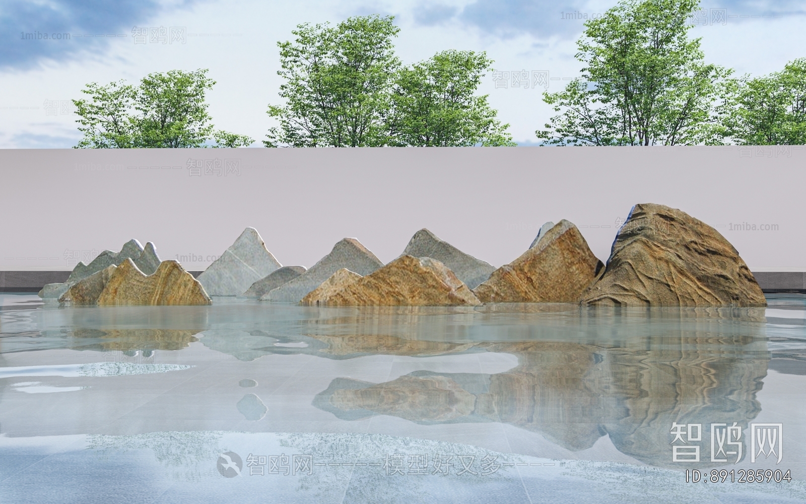 Modern Rockery Waterscape