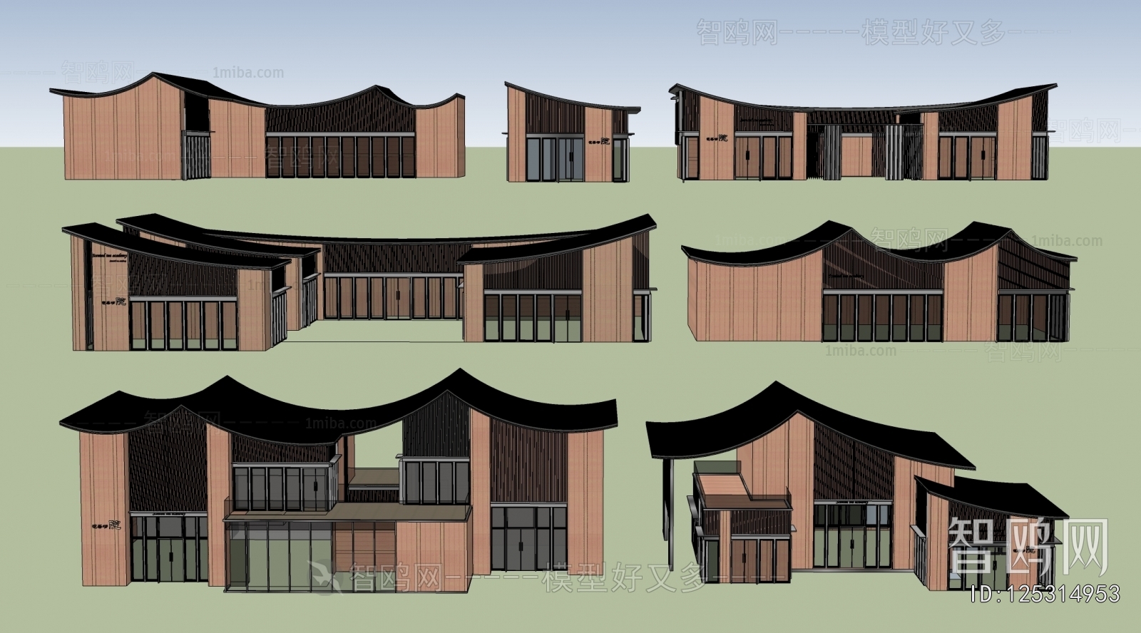 New Chinese Style Appearance Of Commercial Building