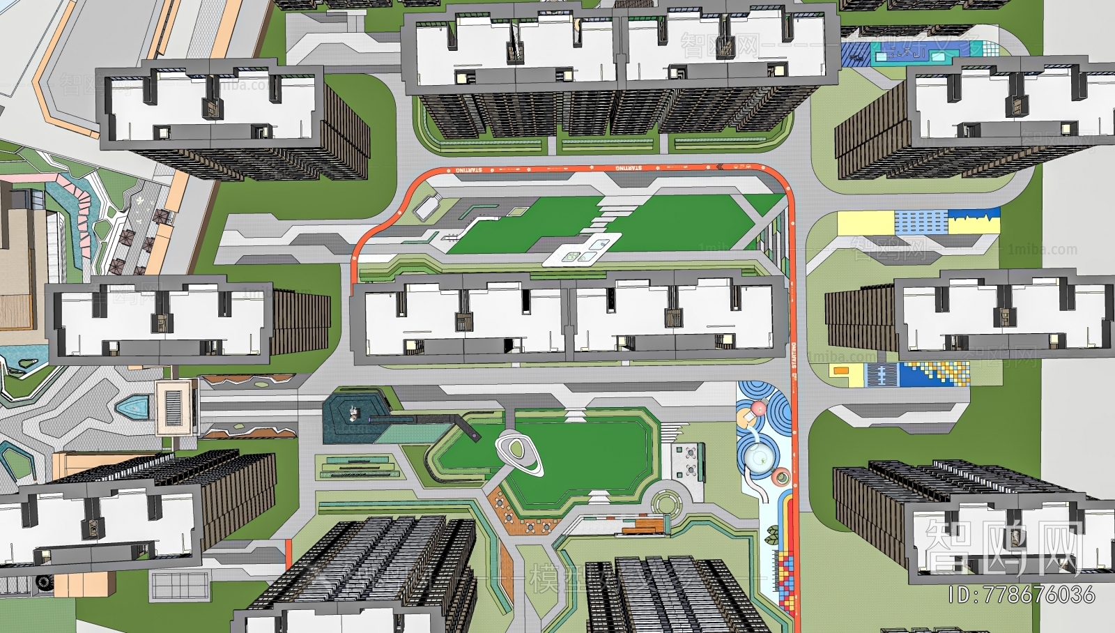 Modern Architectural Bird's-eye View Planning