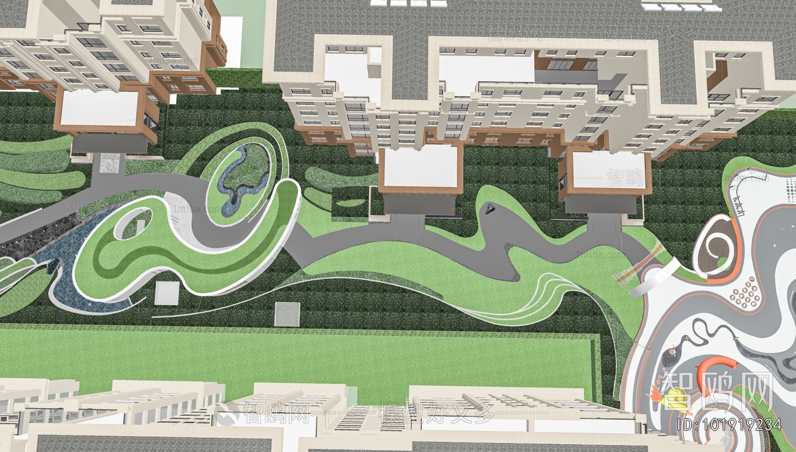 Modern Architectural Bird's-eye View Planning