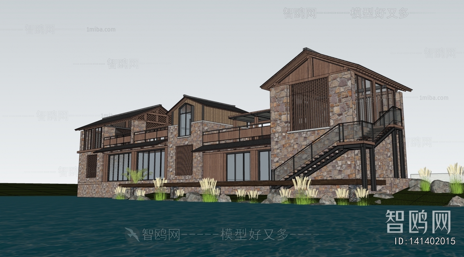 New Chinese Style Appearance Of Commercial Building