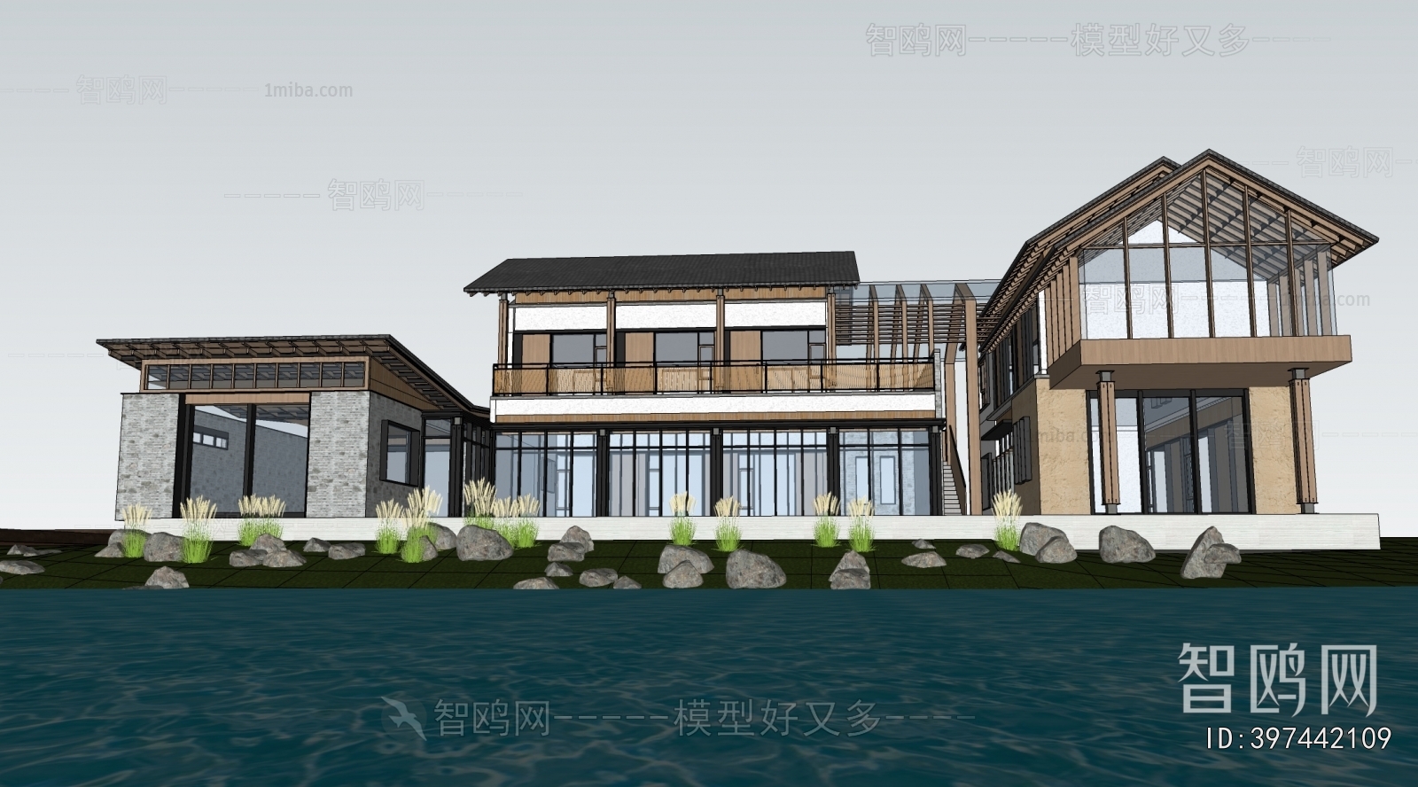 New Chinese Style Appearance Of Commercial Building