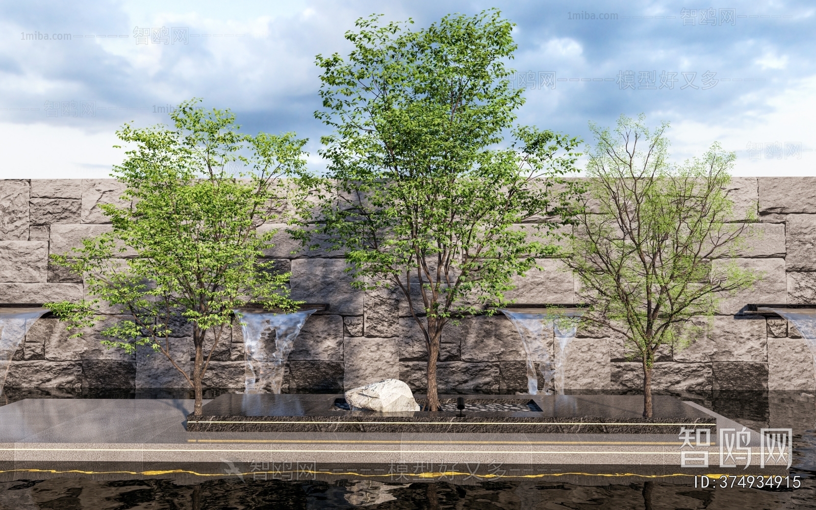 Modern Rockery Waterscape