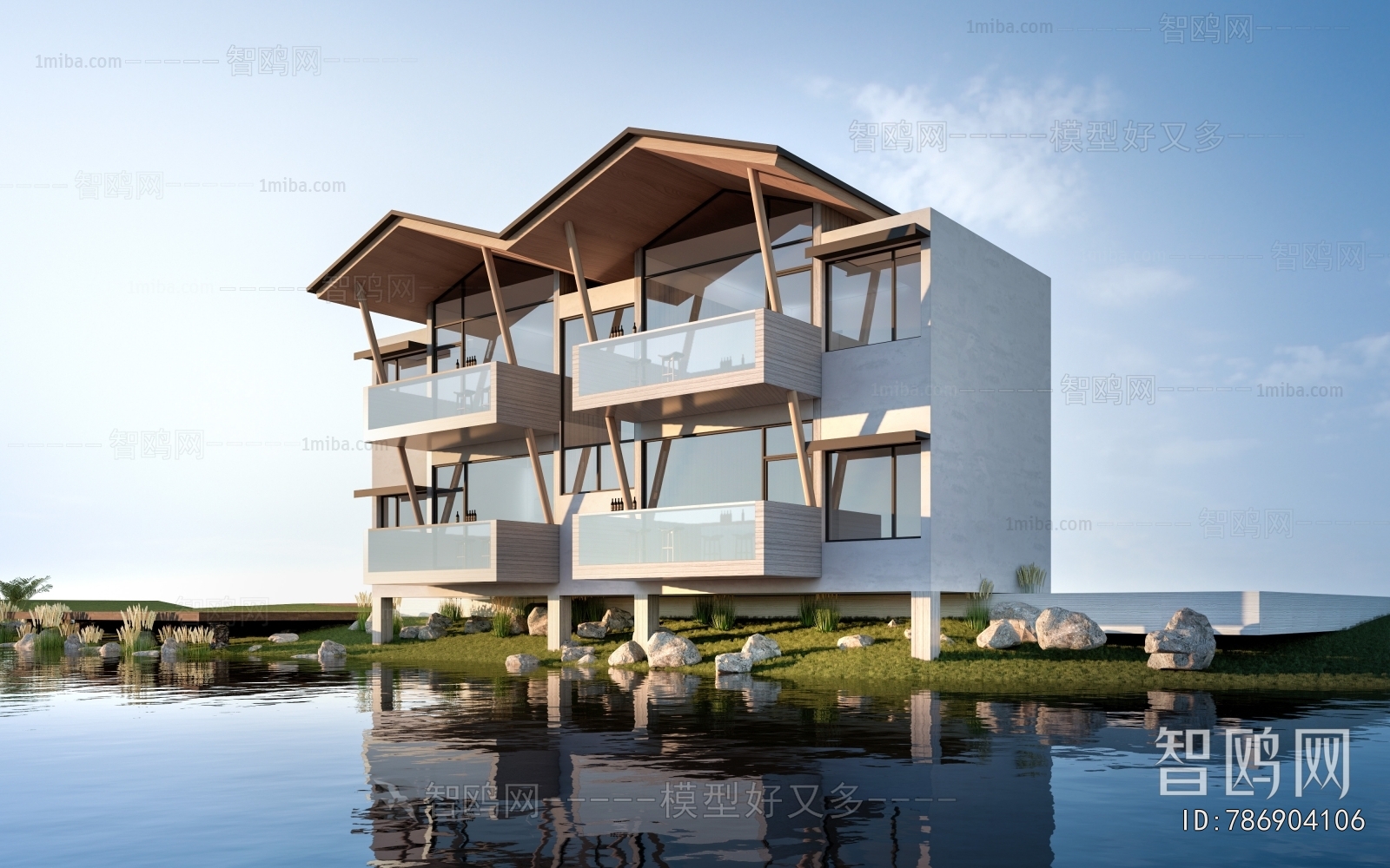 New Chinese Style Appearance Of Commercial Building