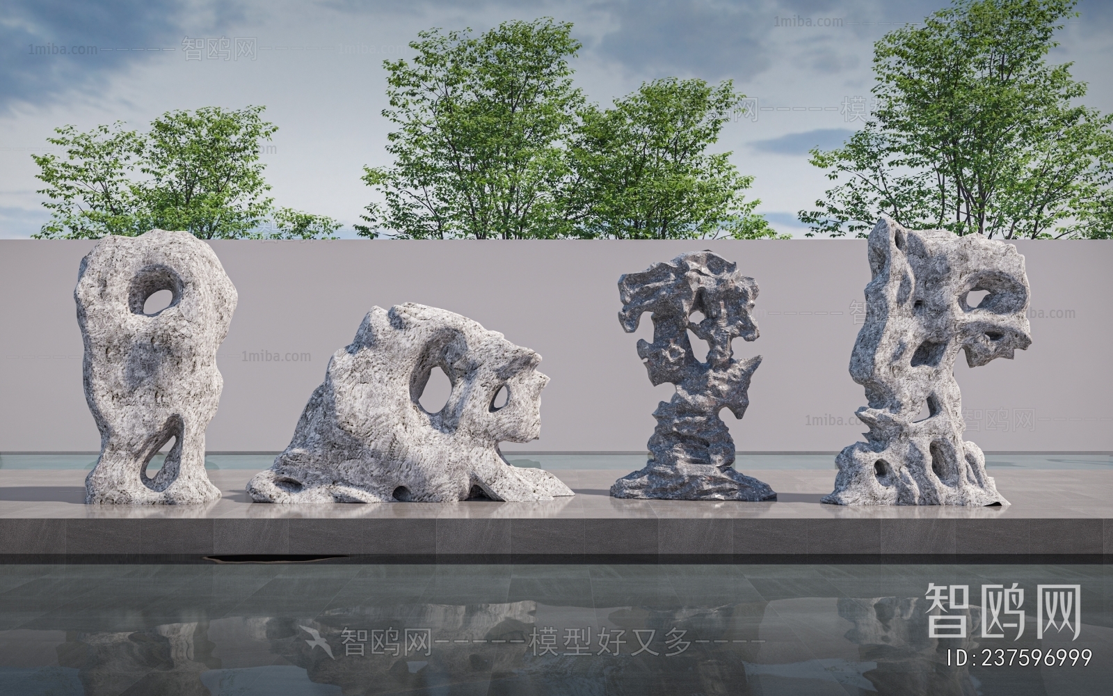 New Chinese Style Rockery Waterscape