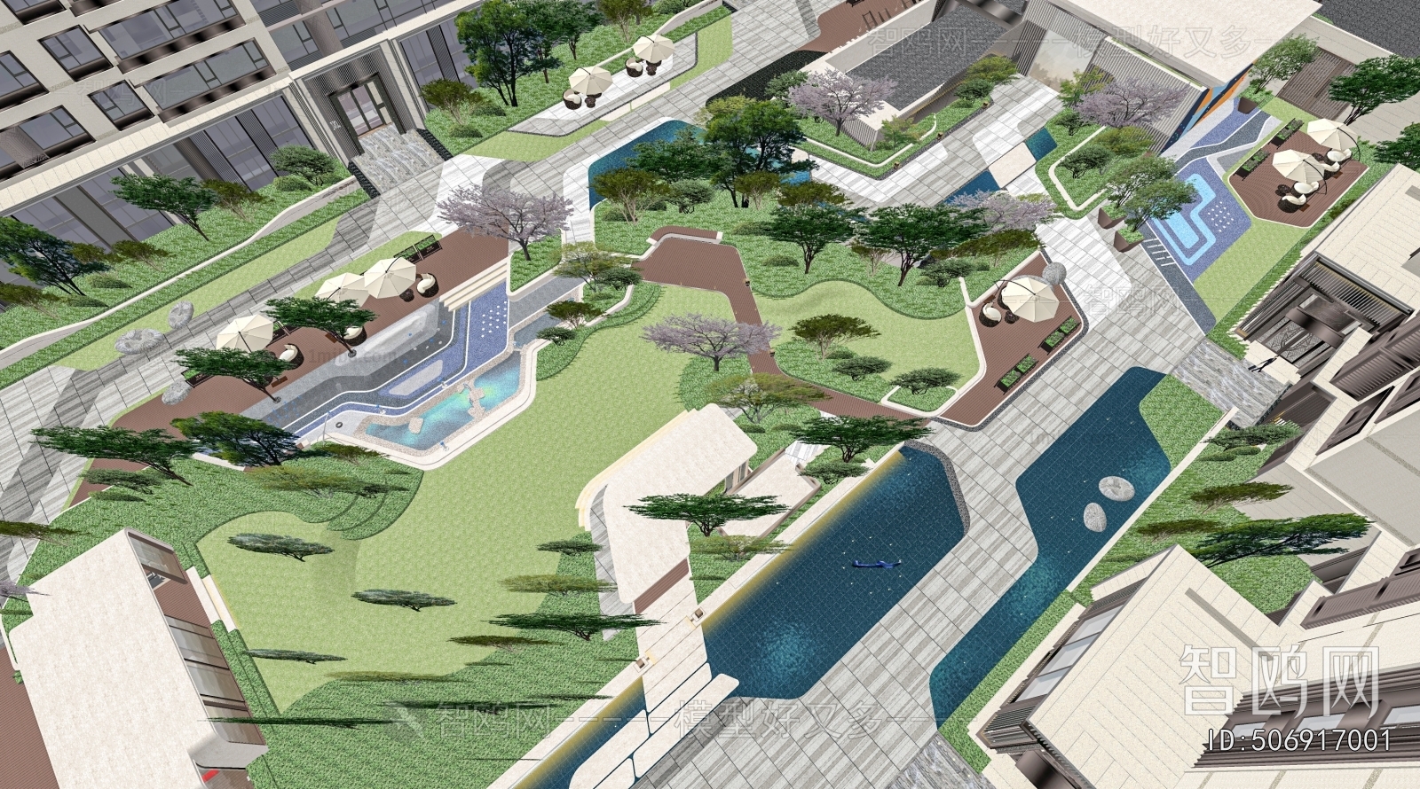 Modern Architectural Bird's-eye View Planning