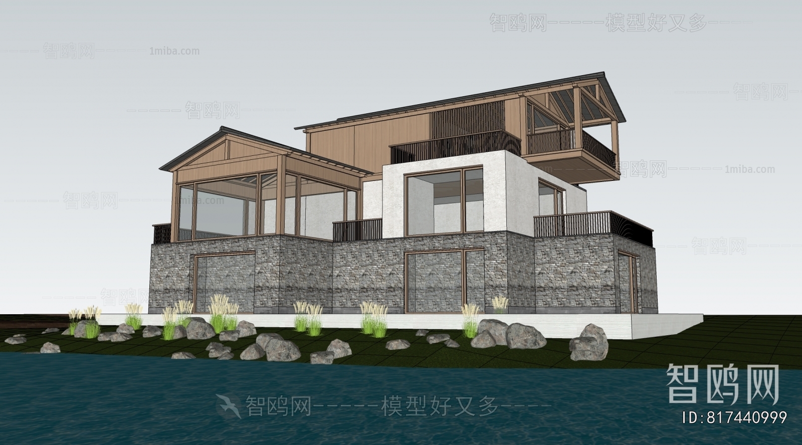 New Chinese Style Appearance Of Commercial Building