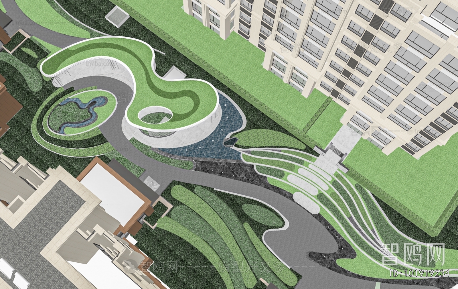 Modern Architectural Bird's-eye View Planning