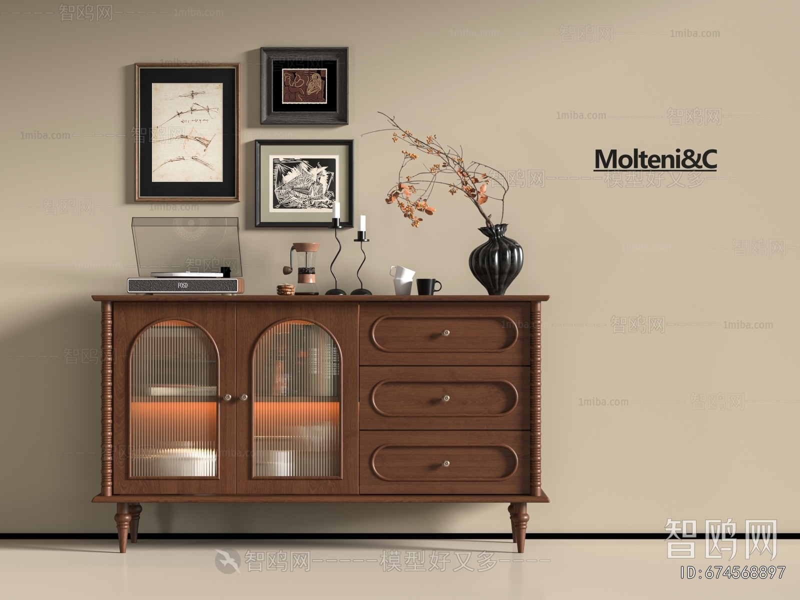 French Style Side Cabinet