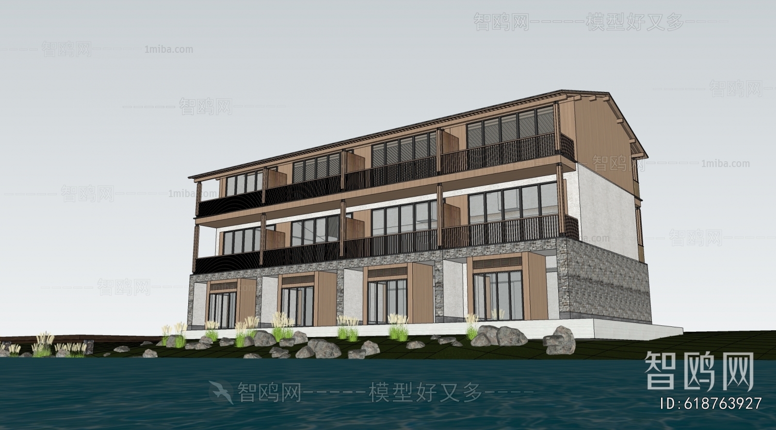 New Chinese Style Appearance Of Commercial Building