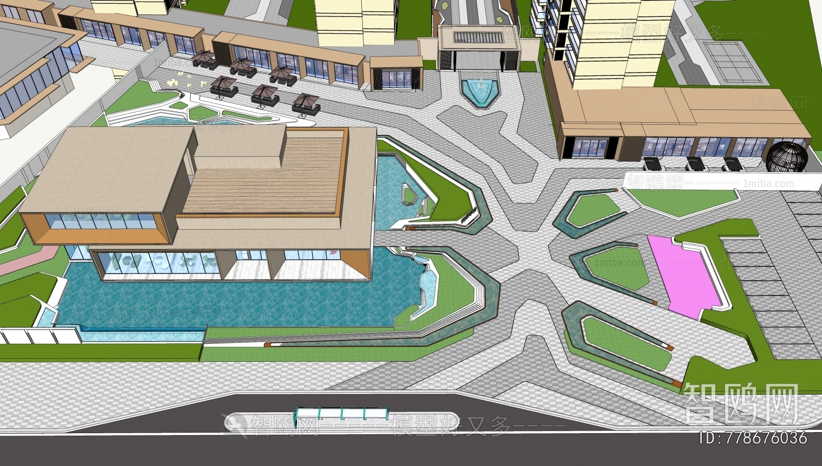 Modern Architectural Bird's-eye View Planning