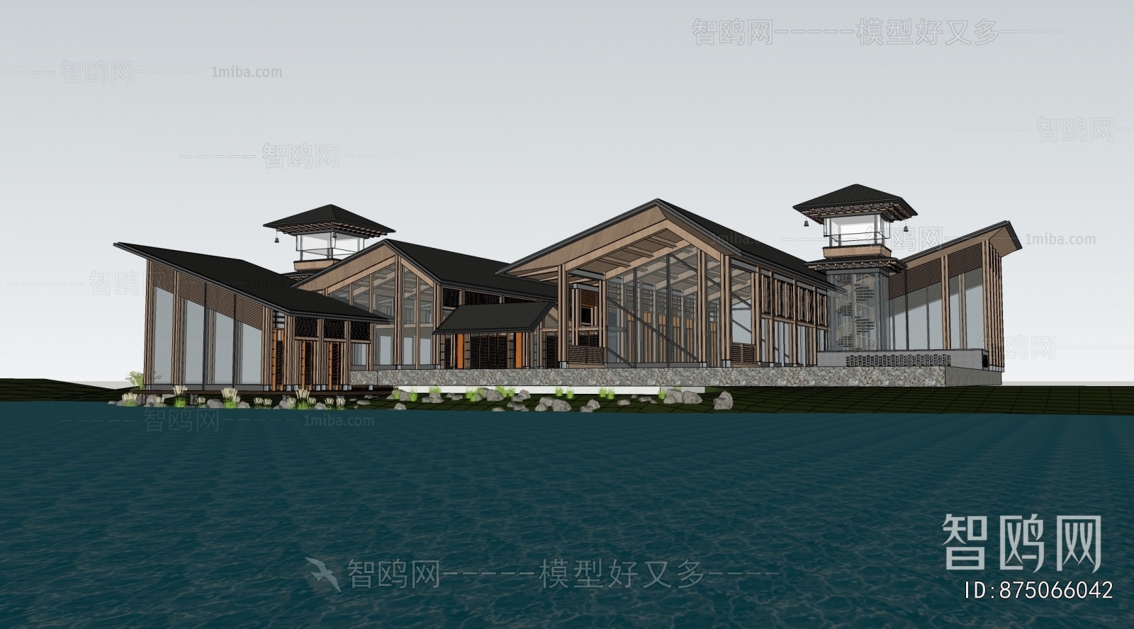 New Chinese Style Appearance Of Commercial Building