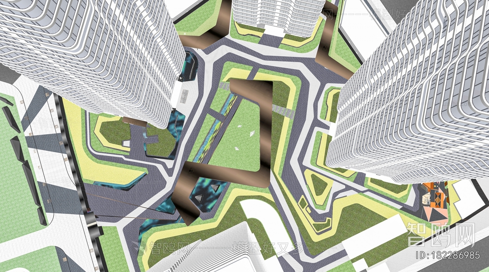 Modern Architectural Bird's-eye View Planning