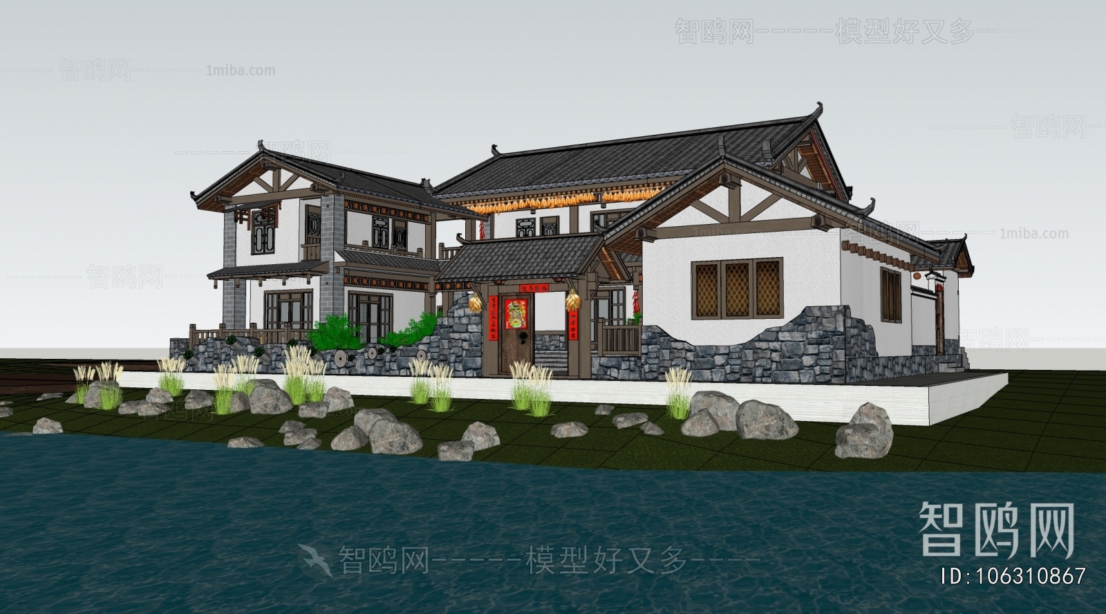 New Chinese Style Appearance Of Commercial Building