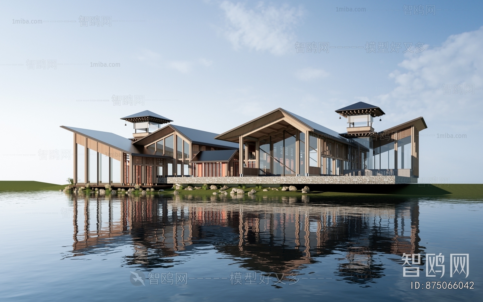 New Chinese Style Appearance Of Commercial Building