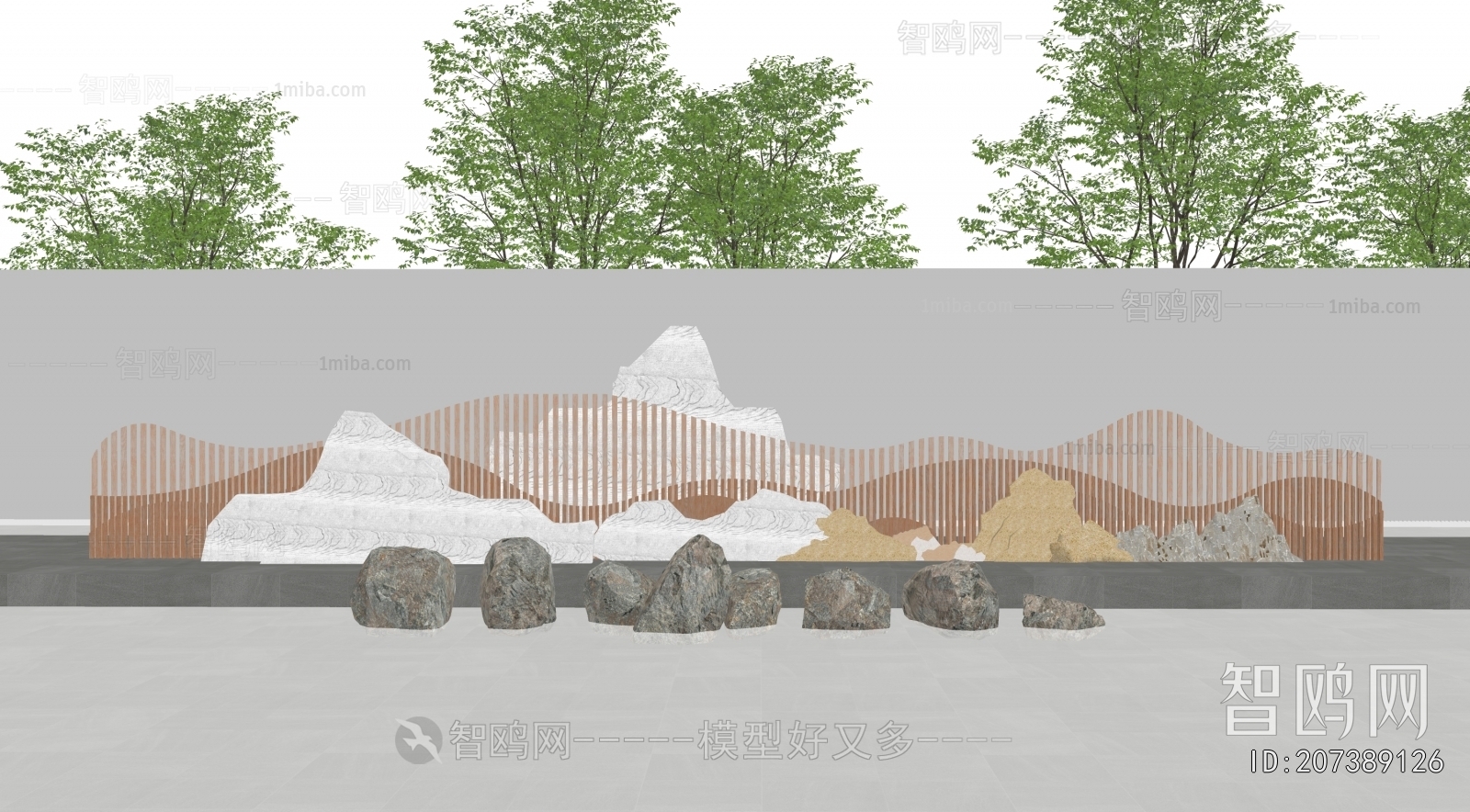 New Chinese Style Rockery Waterscape