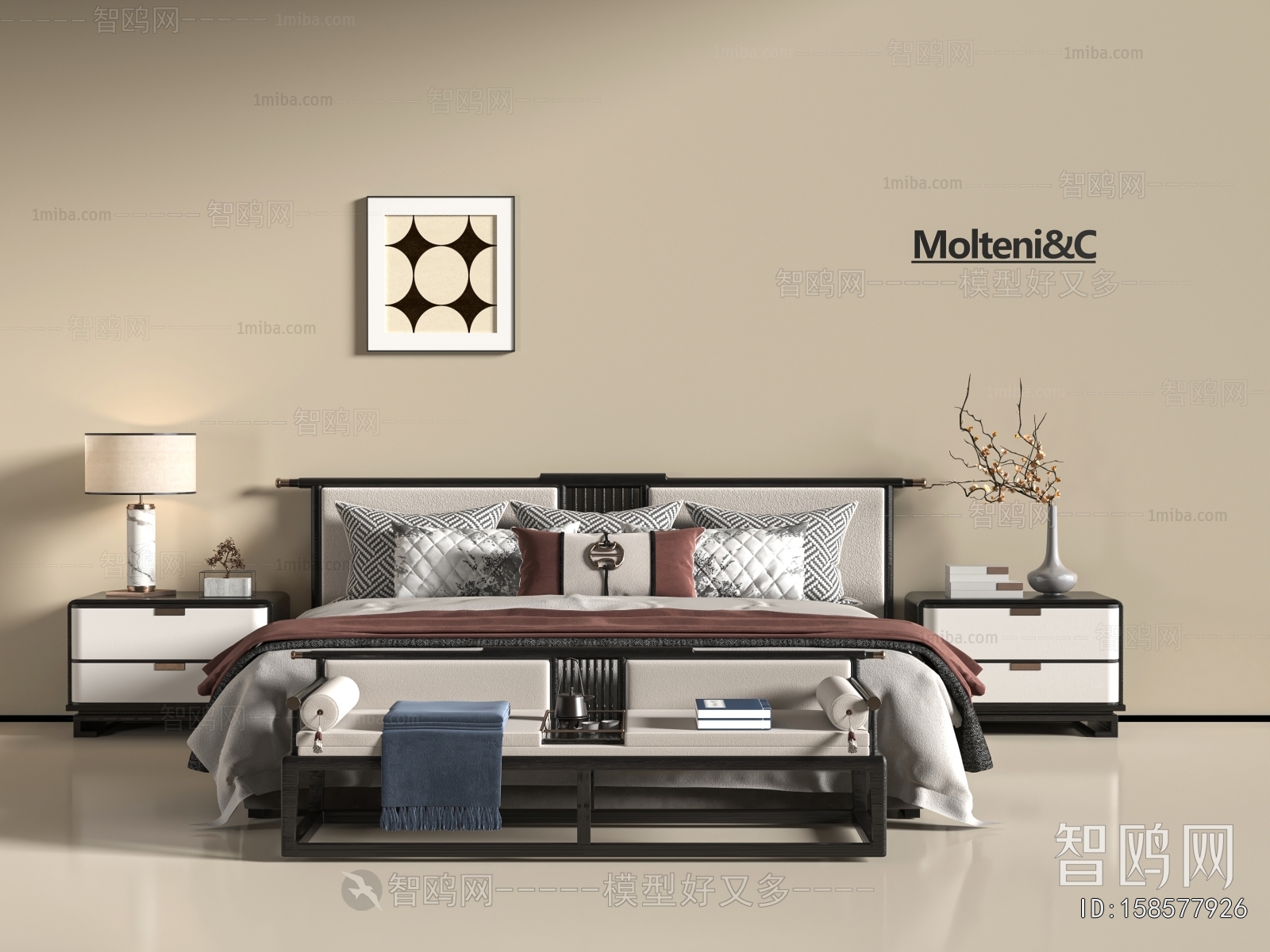 New Chinese Style Double Bed