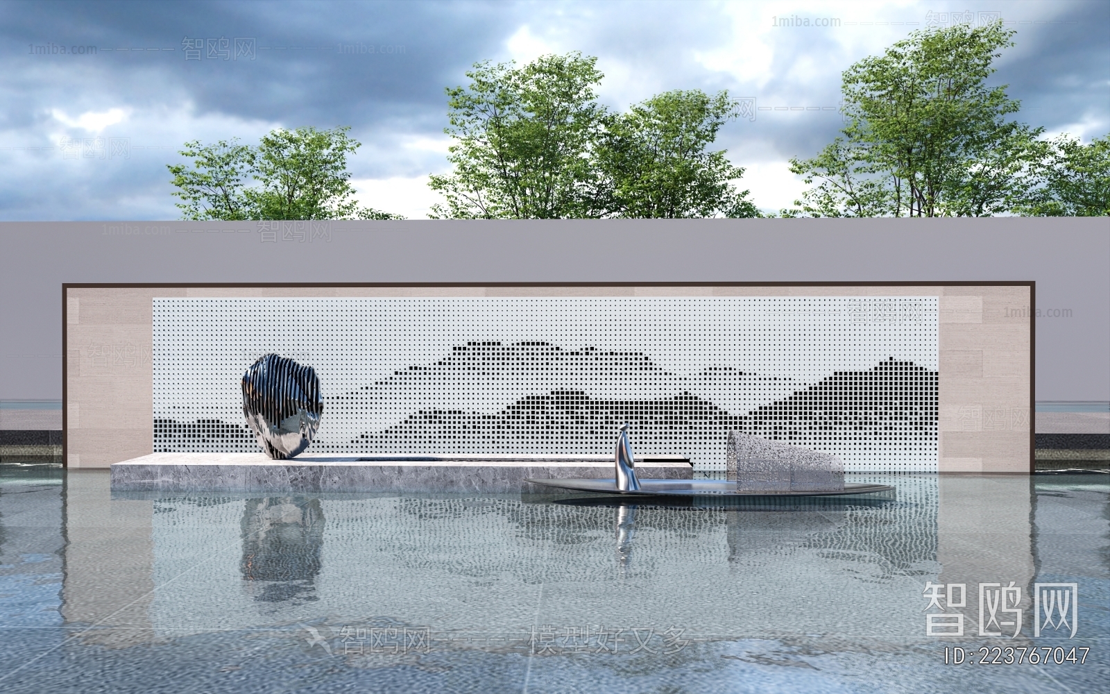 New Chinese Style Landscape Wall