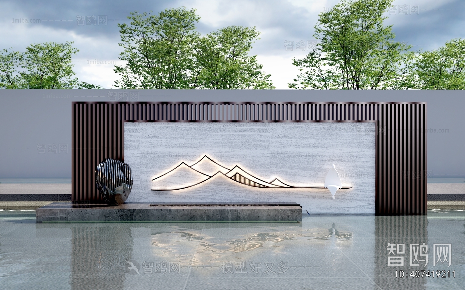 New Chinese Style Landscape Wall