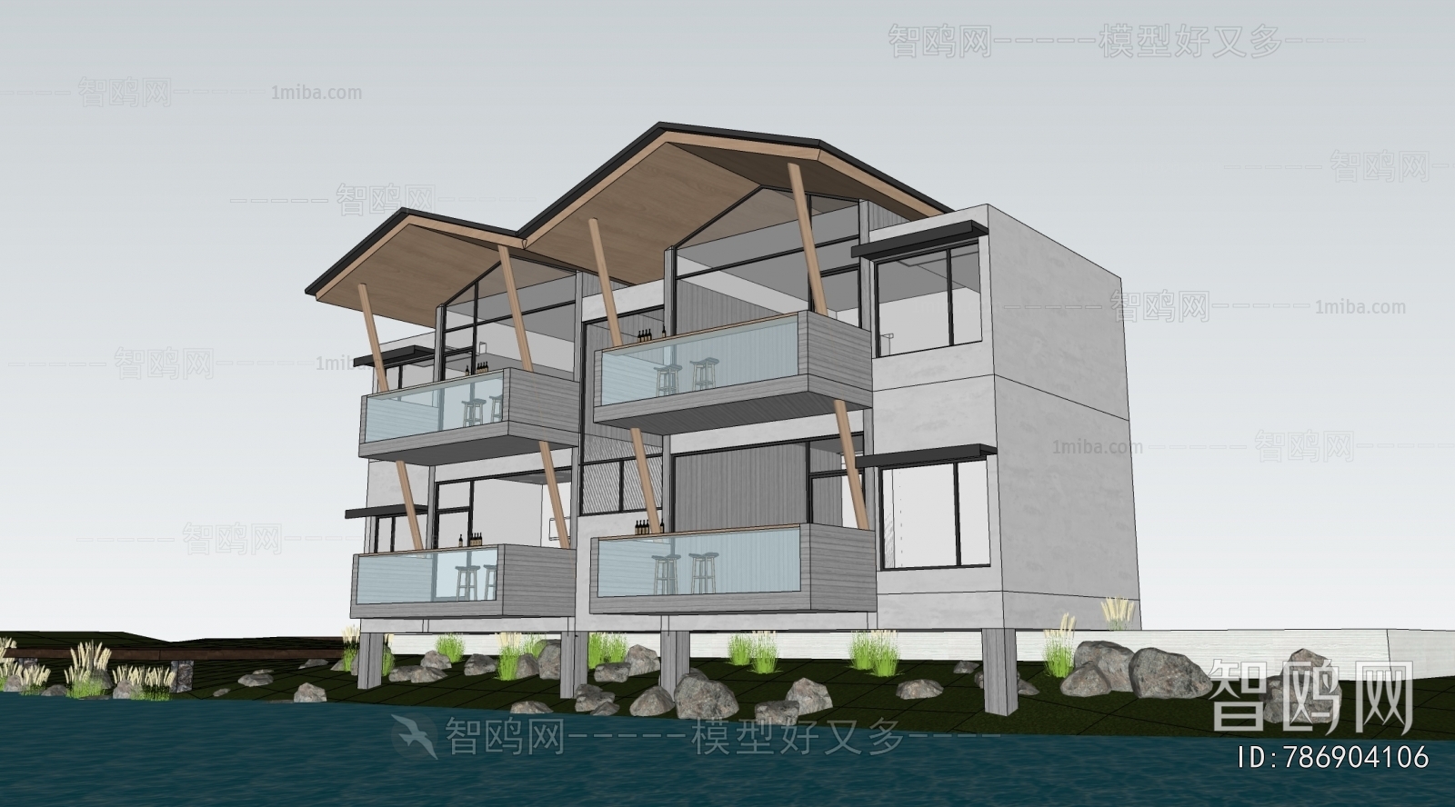 New Chinese Style Appearance Of Commercial Building