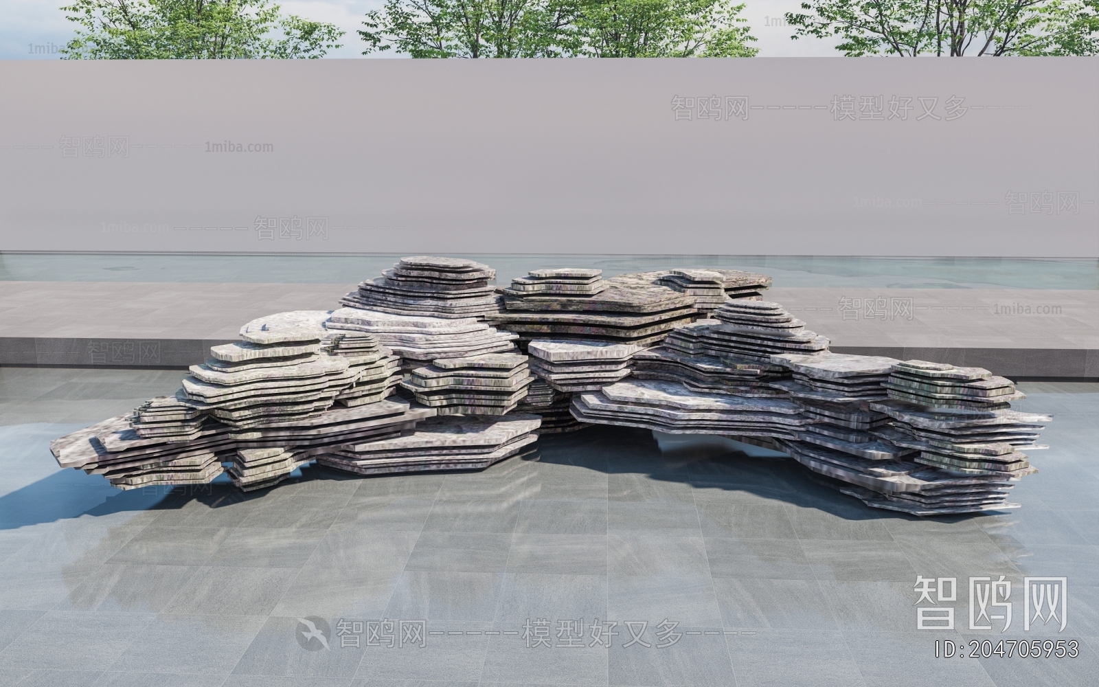 New Chinese Style Rockery Waterscape
