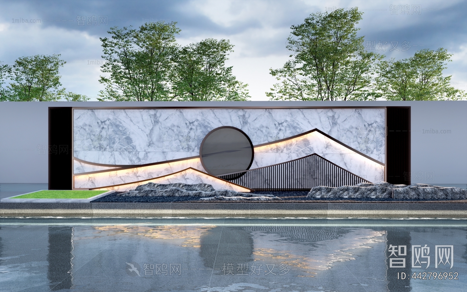 New Chinese Style Landscape Wall