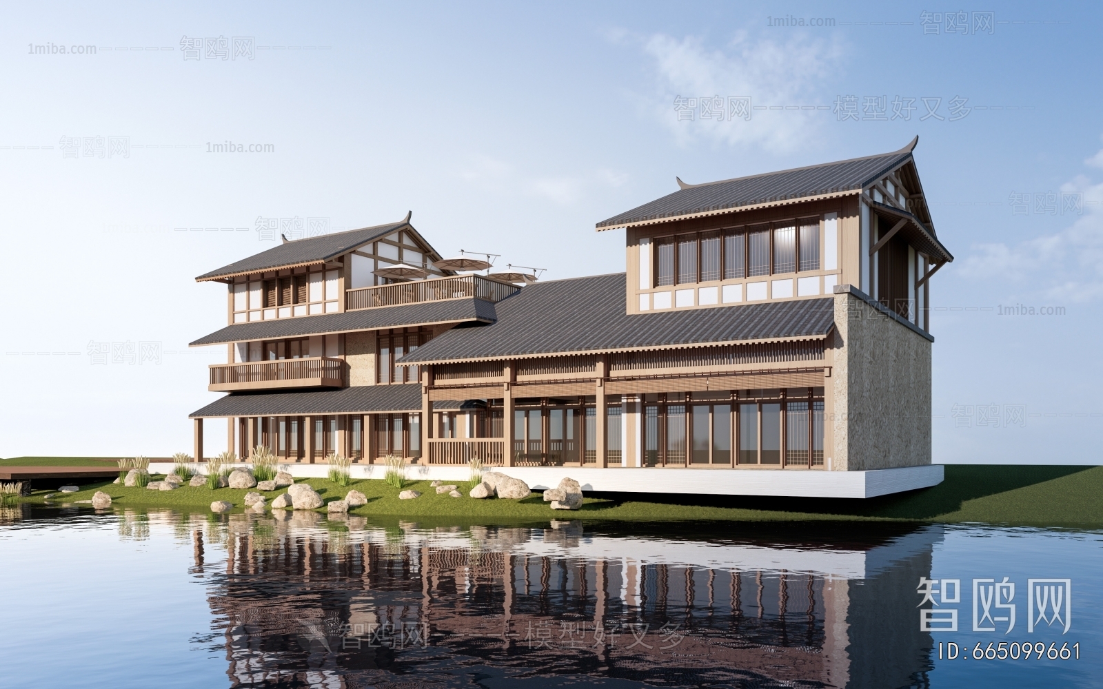 New Chinese Style Appearance Of Commercial Building