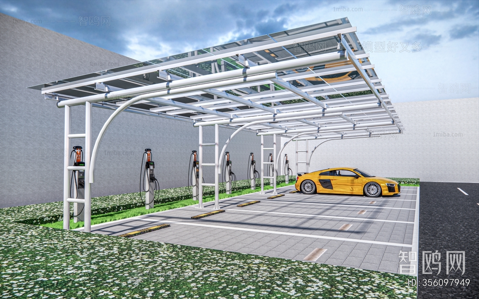 Modern Outdoor Parking Lot