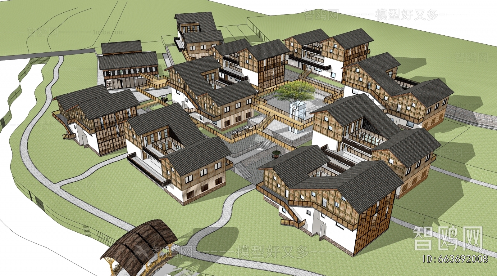 New Chinese Style Appearance Of Commercial Building