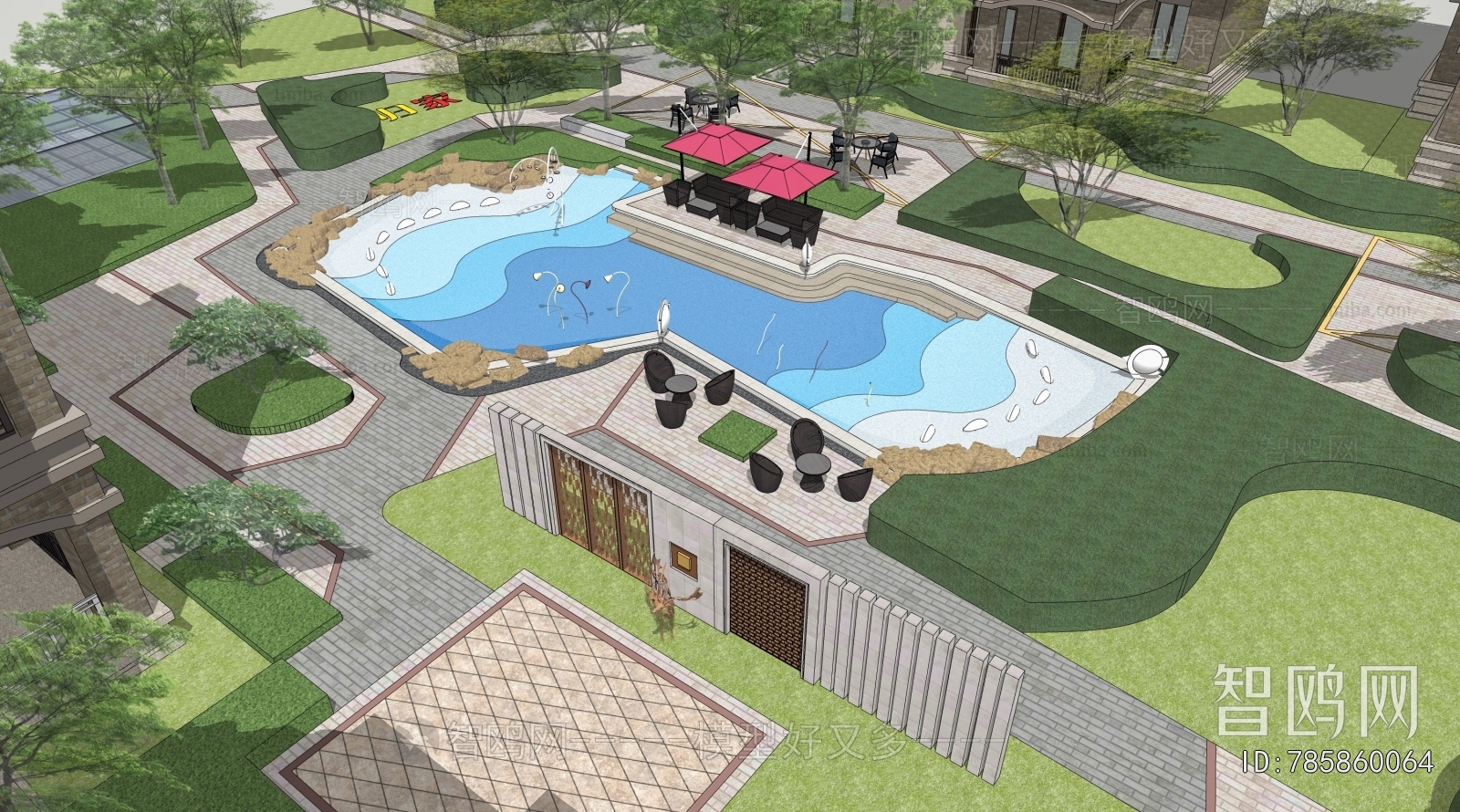 Modern Architectural Bird's-eye View Planning