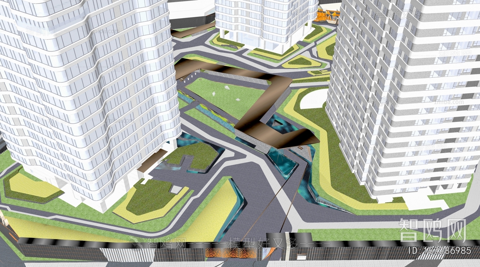 Modern Architectural Bird's-eye View Planning