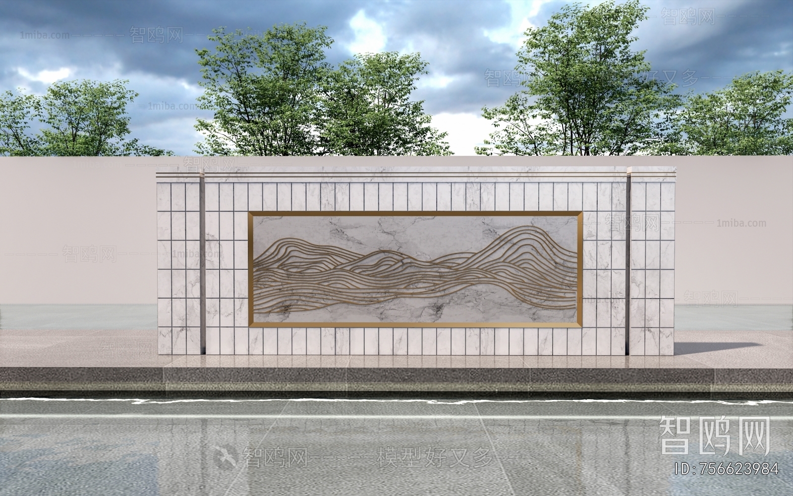 New Chinese Style Landscape Wall