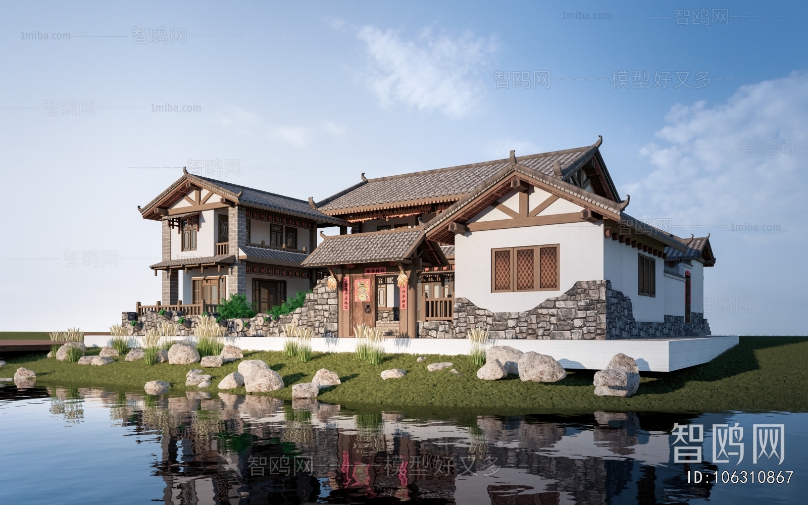 New Chinese Style Appearance Of Commercial Building