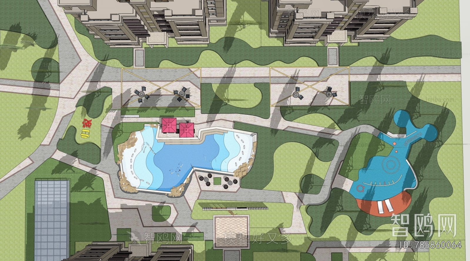 Modern Architectural Bird's-eye View Planning