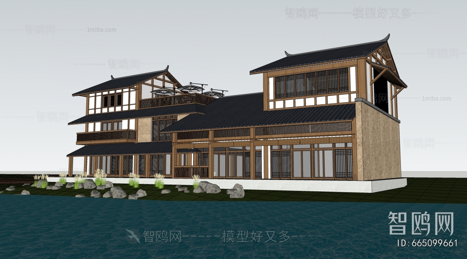 New Chinese Style Appearance Of Commercial Building