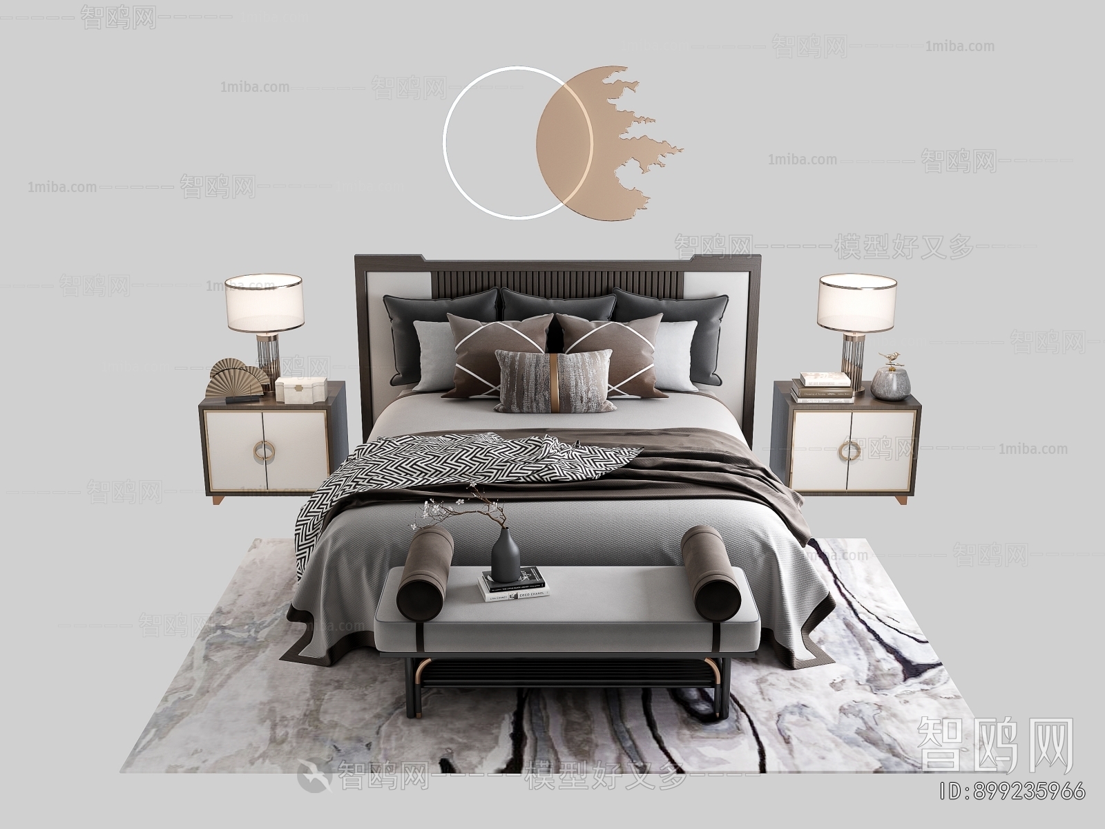 New Chinese Style Double Bed