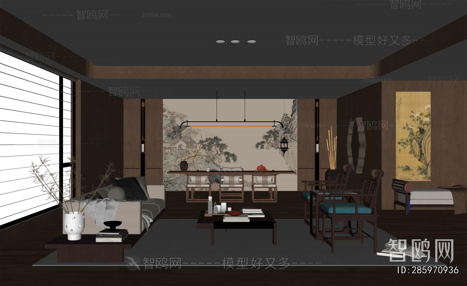 New Chinese Style A Living Room