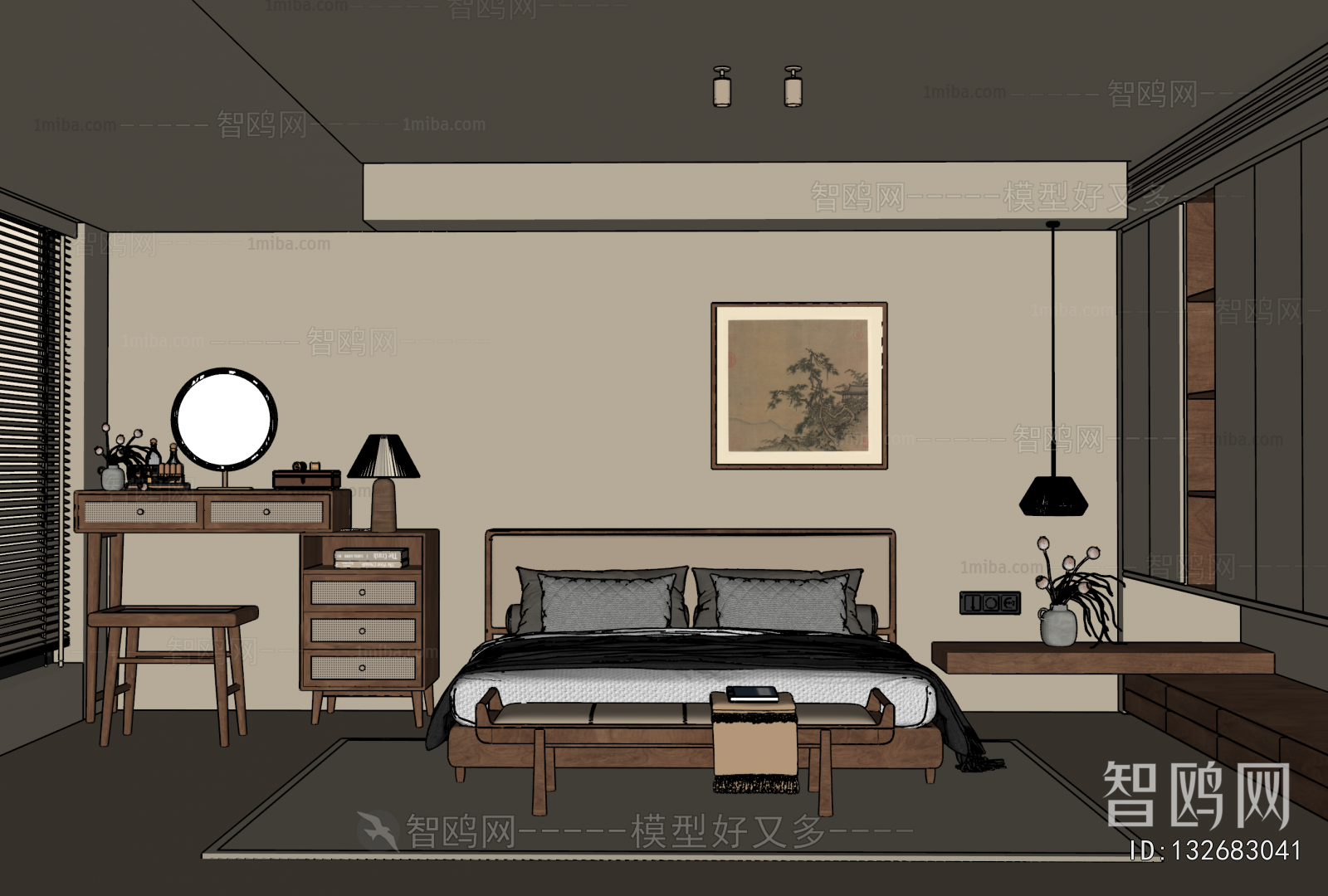 New Chinese Style Bedroom
