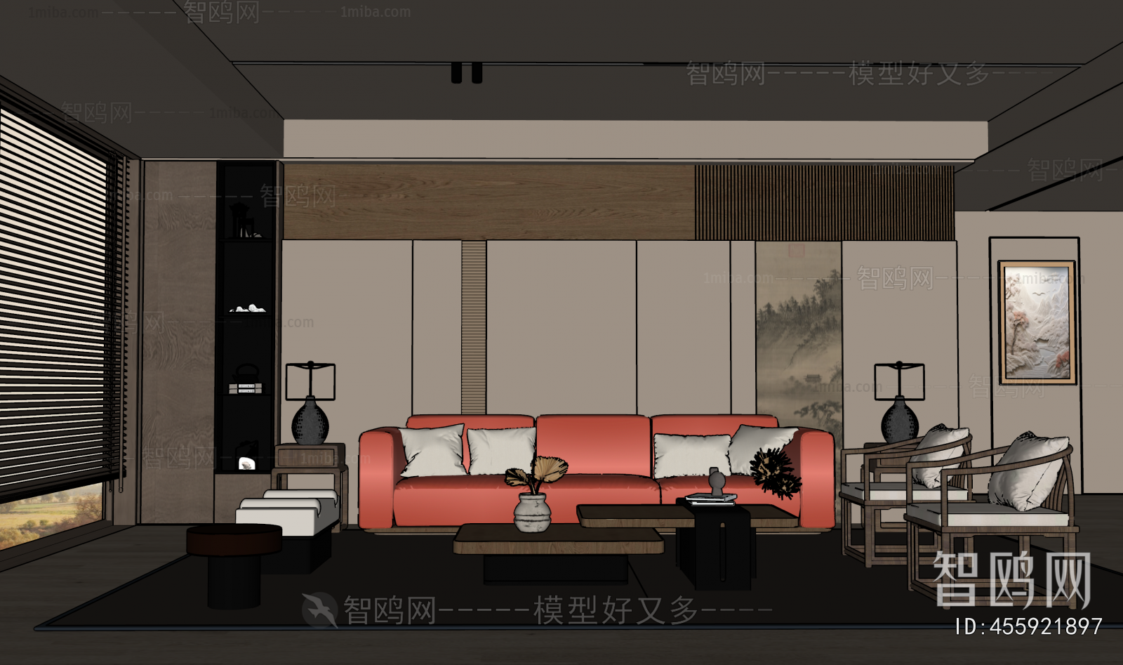 New Chinese Style A Living Room