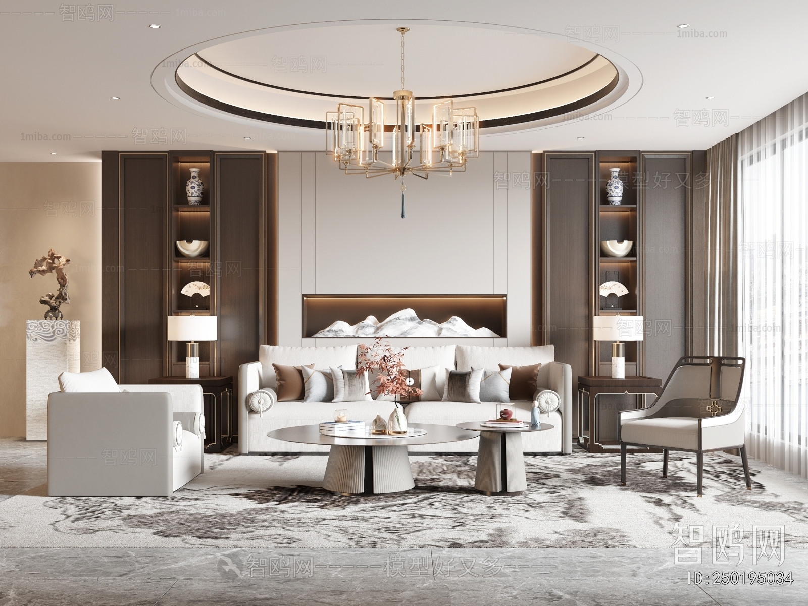 New Chinese Style A Living Room