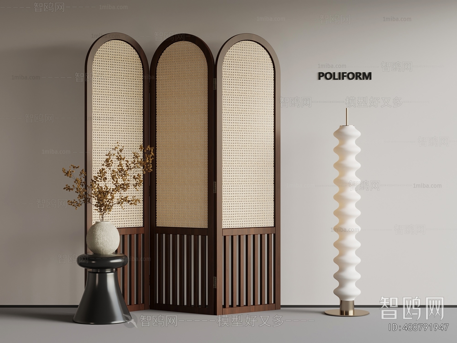 New Chinese Style Wooden Screen Partition