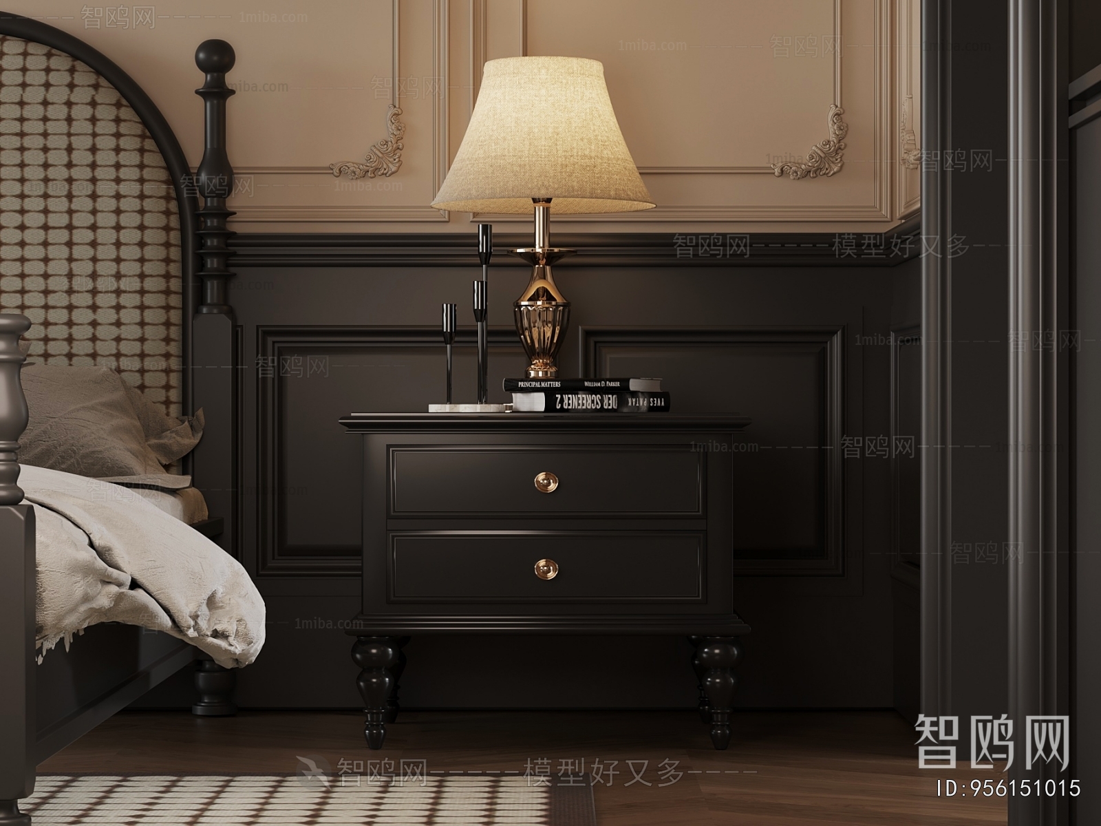 French Style Bedside Cupboard