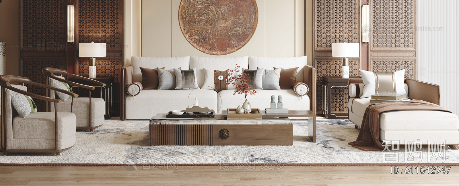 New Chinese Style Sofa Combination